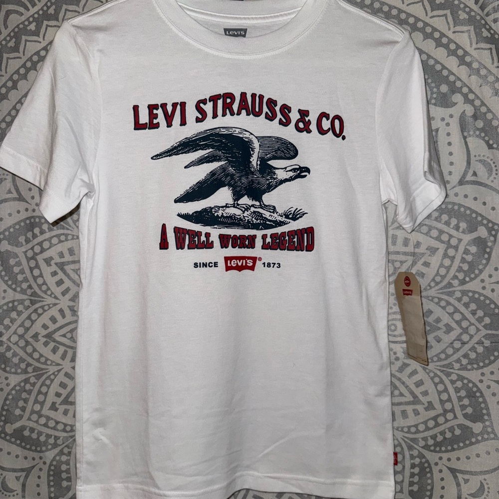 Levi's White Tee with Eagle Graphic